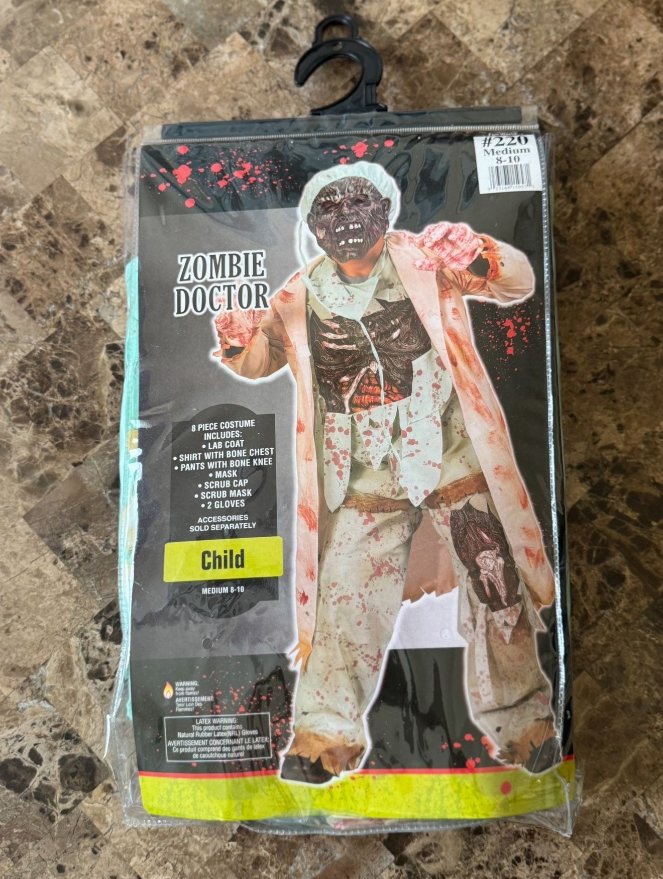 Zombie Doctor Costume Halloween Child size Medium 8-12