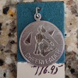 Vintage Silver CHEERLEADER Pendant Charm