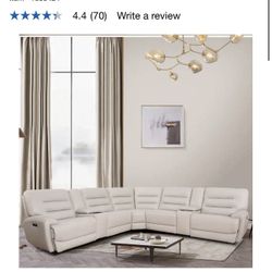 7 Piece Leather Power Zero Gravity Sectional 