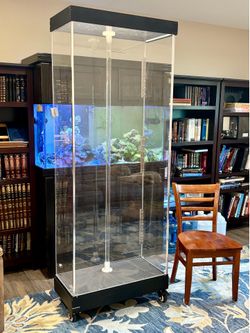 Custom lucite display case on wheels