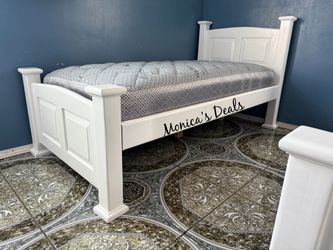Twin Solid Wood Bed With Mattress $400