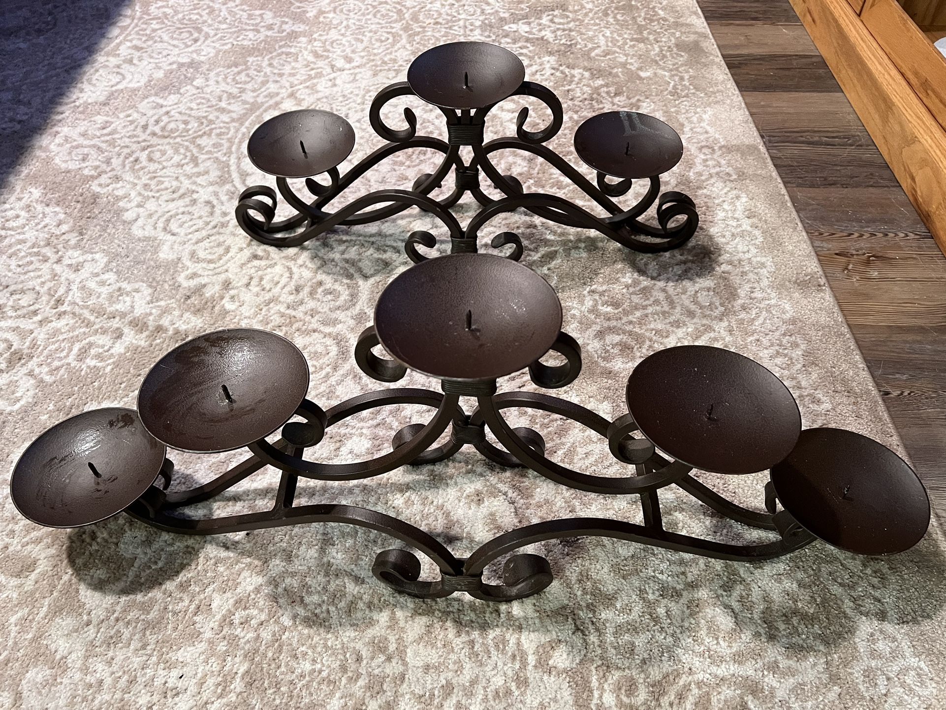 Wrought Iron Candle Holders (pair)