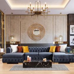 Matilda  Velvet Double Chaise Sectional $2600