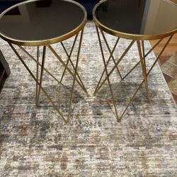 Mirror top side tables