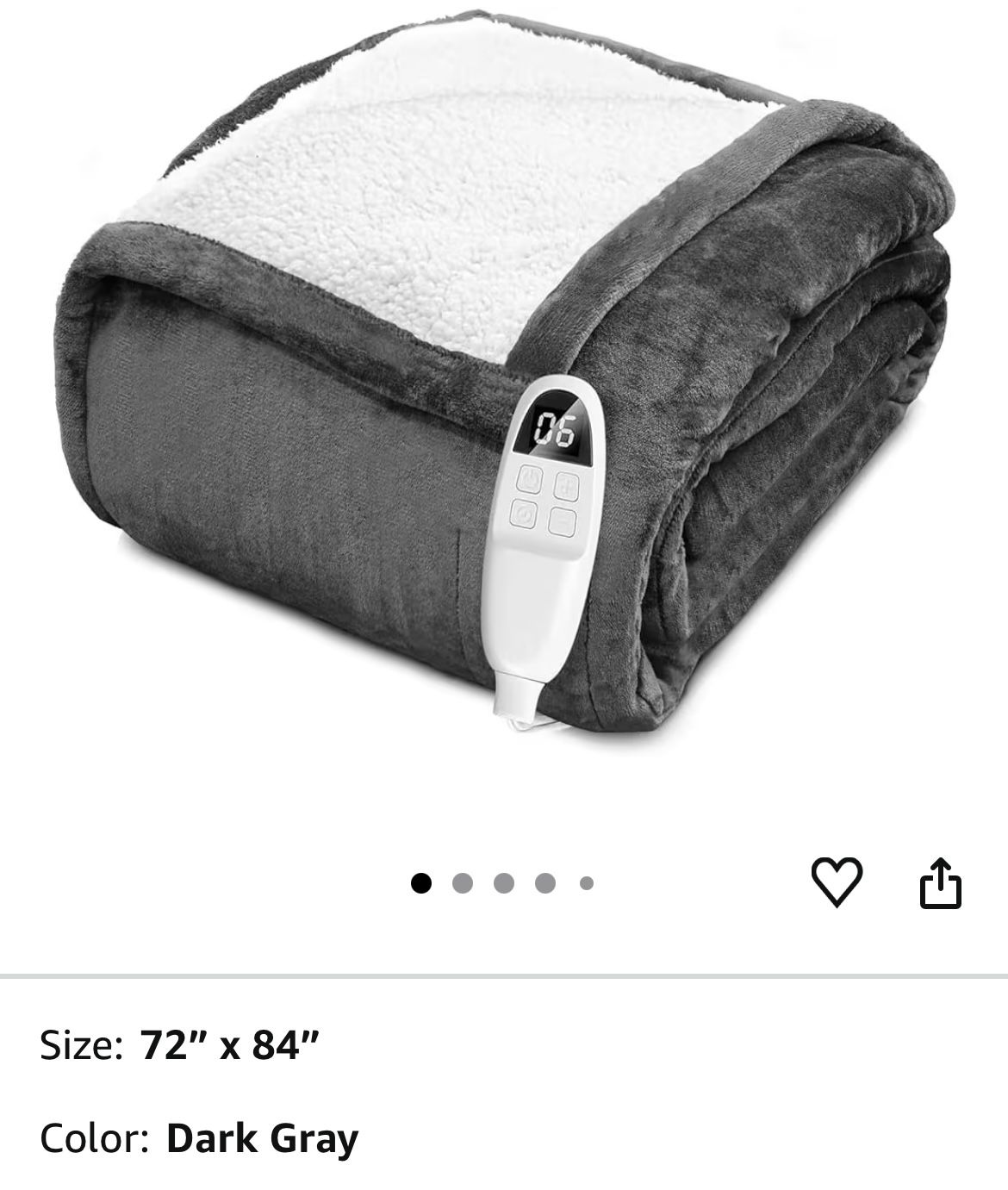 🆕 In 📦 Heated Blanket Full Size,72"x84"Fast Heating Electric Blanket,Soft Flannel Heated Throw with1-10Hours Auto Shut-Off Timers,6️⃣Heat Settings,E