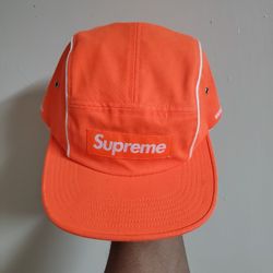 SUPREME PIPING CAMP CAP NEON ORANGE