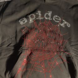 Sp5der OG Rhinestone Logo Hoodie Black