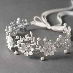 SWEETV Bridal Headband Silver Tiara