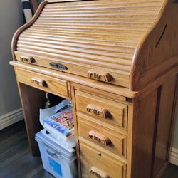 Wood Desk Roll Top
