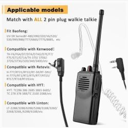 2 Pin Walkie Talkie Earpieces. New in Package