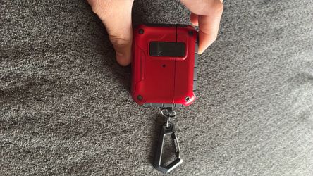 Red Rugged AirPods Case with Carabiner