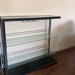 Bar Cart Wine Rack Glass Shelves