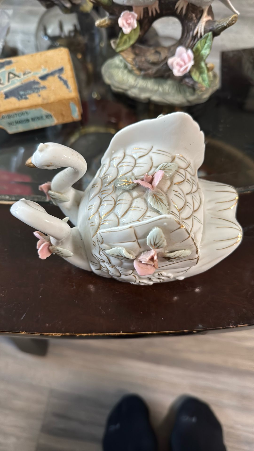 Double Swan Trinket Box