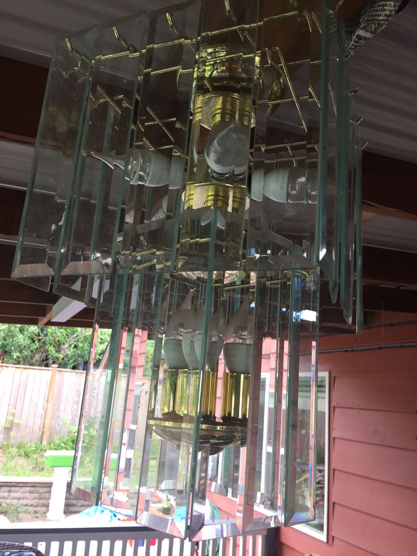 2 tier Glass chandelier