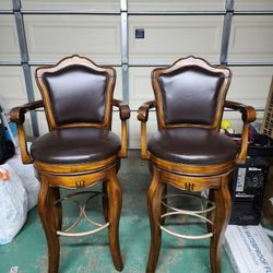 2 Leather Bar Stools - $300 OBO