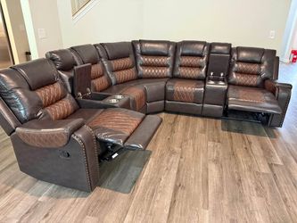 Brand New 2-Tone Receliner Sectional With Cup Holders $1499