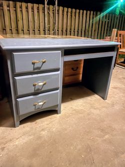 Blue Wooden Desk