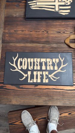 Country Life Sign 1ft by 2ft wood