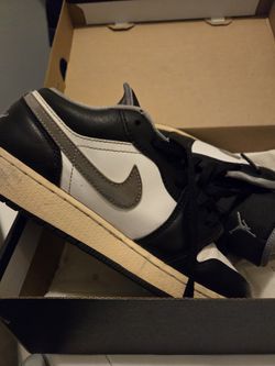 air jordan 1 low black grey and white