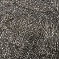 DressBarn Ladies Black/Metallic Gold Ruffled Tier Blouse Size 2X