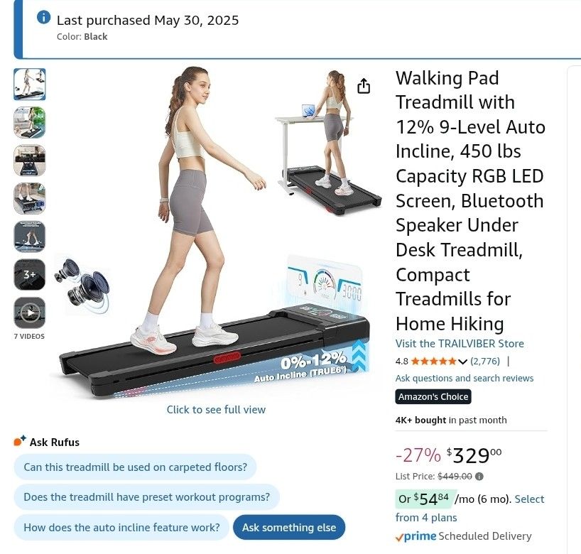Walking Pad Treadmill - BRAND NEW $240