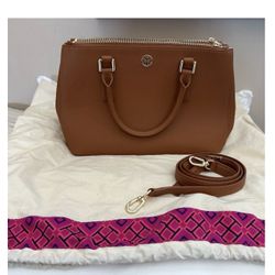 Tory Burch Robinson Medium Double Zipper Bag/purse 