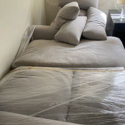 Large Sectional Couch Gray 