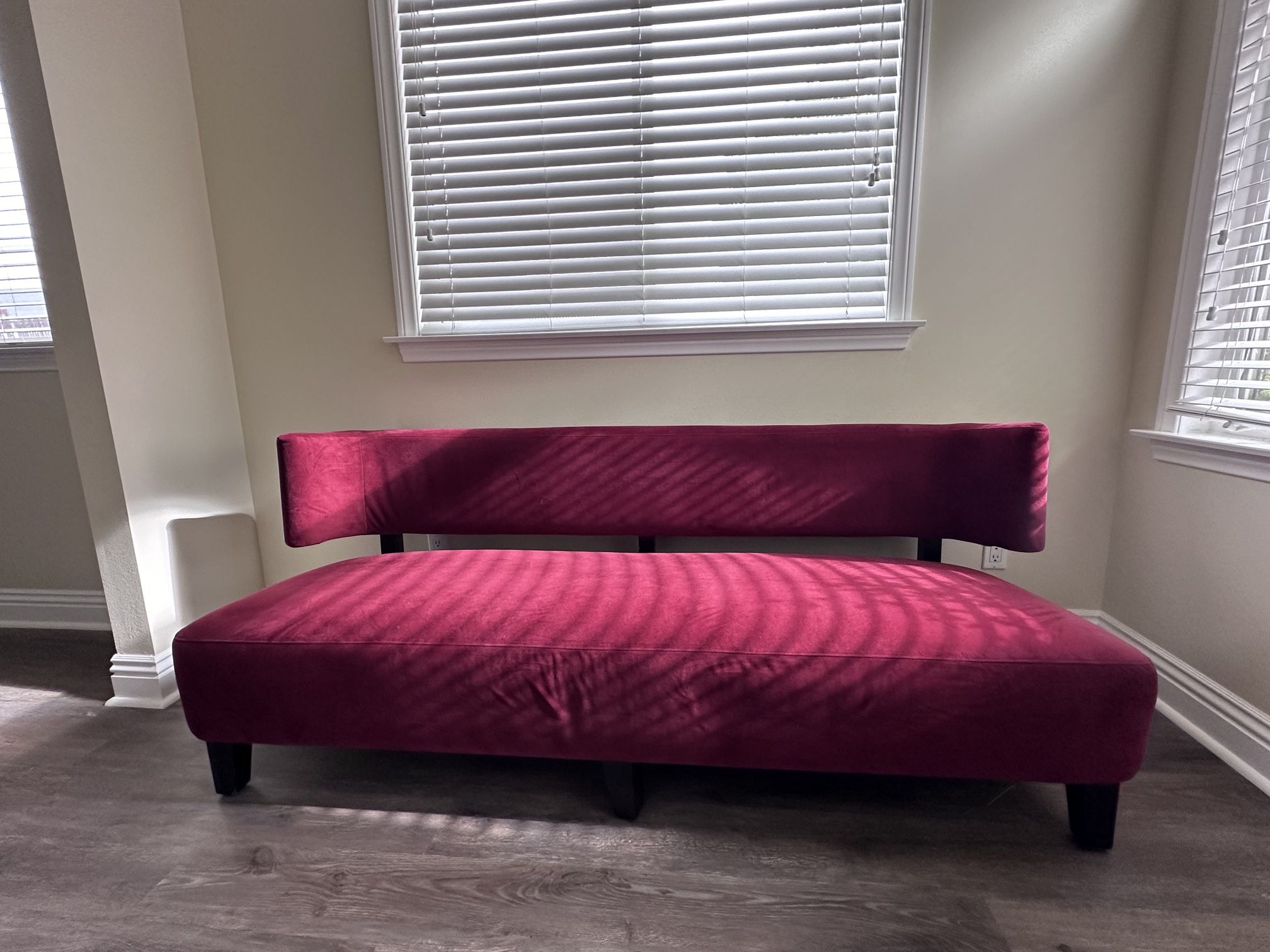 Dark Red Microfiber Sofa Set