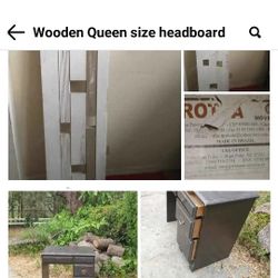 Thick Wooden Modern Design Queen Size Headboard 