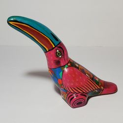 Toucan Figurine Mexican Folk Art Pottery Bird