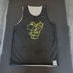 Custom Made Yoshi x Android Reversible Mesh Tank Top - Size S | EPIC Gamer Jersey! 🔥