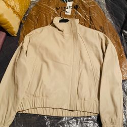 Tan Leather Jacket ( Vince S )