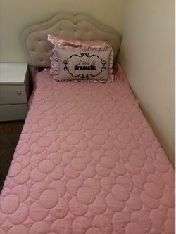 Twin bed frame and mattress lights up