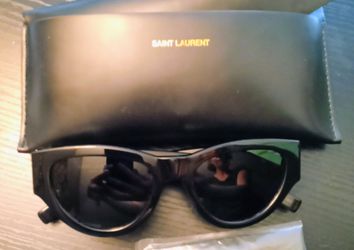 SAINT LAURENT women's black Cat-Eye sunglasses