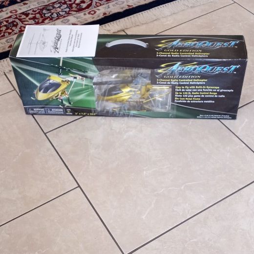 AEROQUEST GOLD EDITION 3-CHANNEL RC HELICOPTER BUILT-IN GYRO BRAND NEW!!!