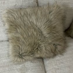 Brown Fur Pillows (NEVER USED) (PACK OF 4)