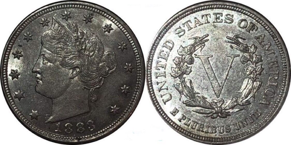 1883 no CENTS V Nickel