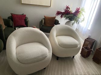 Boucle Accent chairs set of two $290