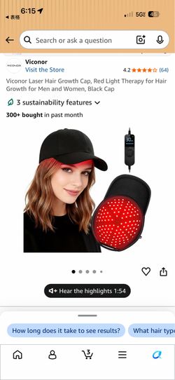 Red Light Therapy Cap for Scalp Care (Black)