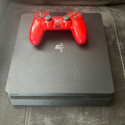 PlayStation 4 Slim With Red PS4 Controller 