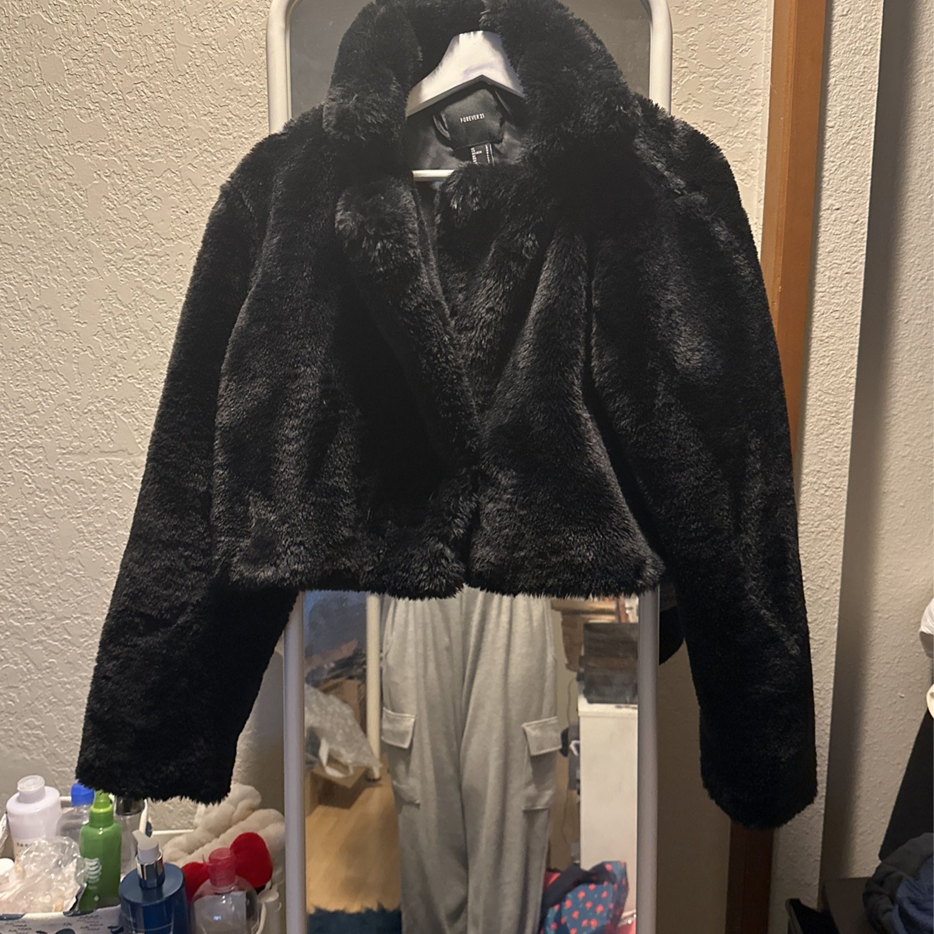 Black Fuzzy outerwear
