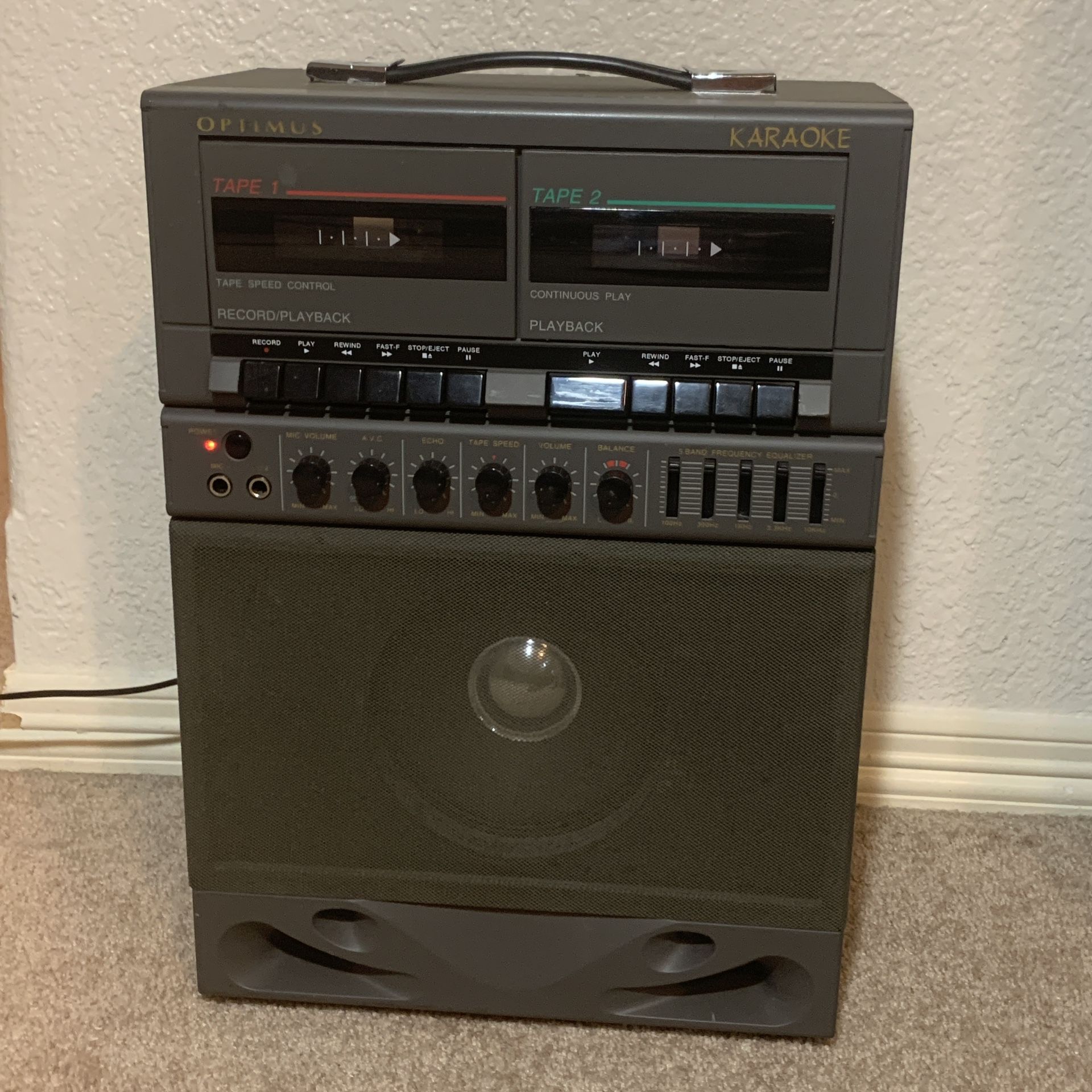 Vintage 1980’s Optimus Dual Cassette Karaoke Machine - No Mic - Works