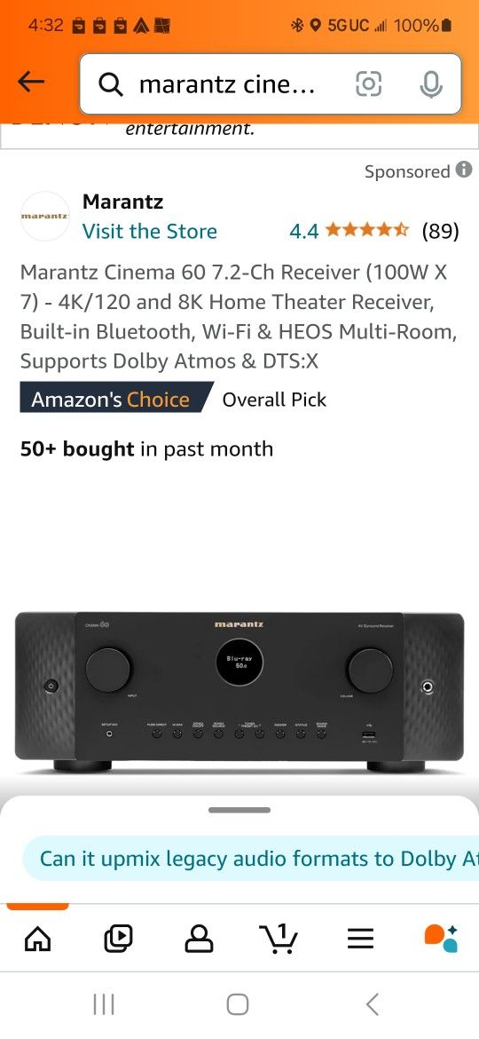 Marantz Cinema 60 7.2 Home Theater Receiver