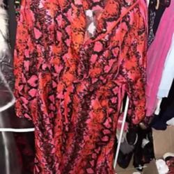 Adidas X Ivy Park Red Snakeskin Heart Hooded Jacket Size XLarge Unisex With Bra