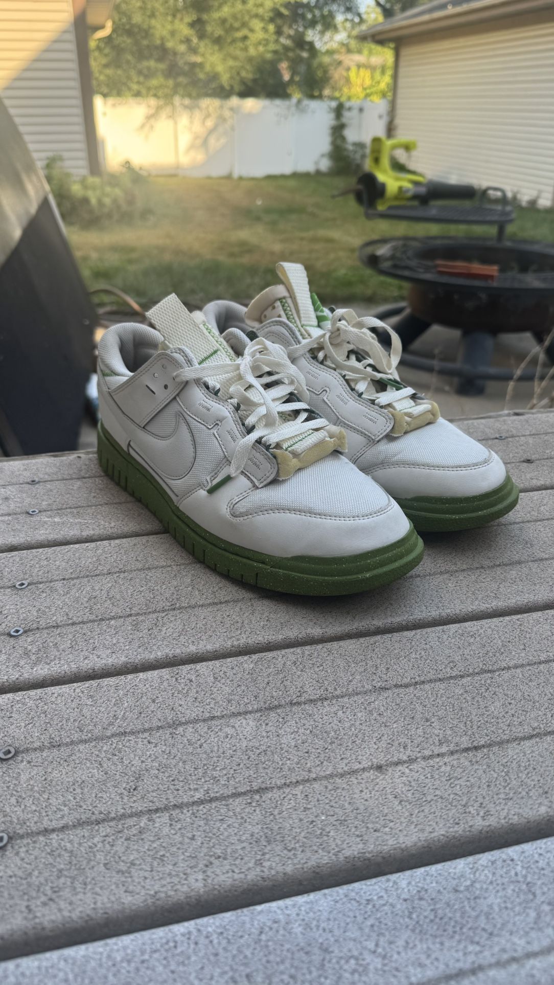 Nike Dunk Low Jumbo “Phantom Chlorophyll” white and green