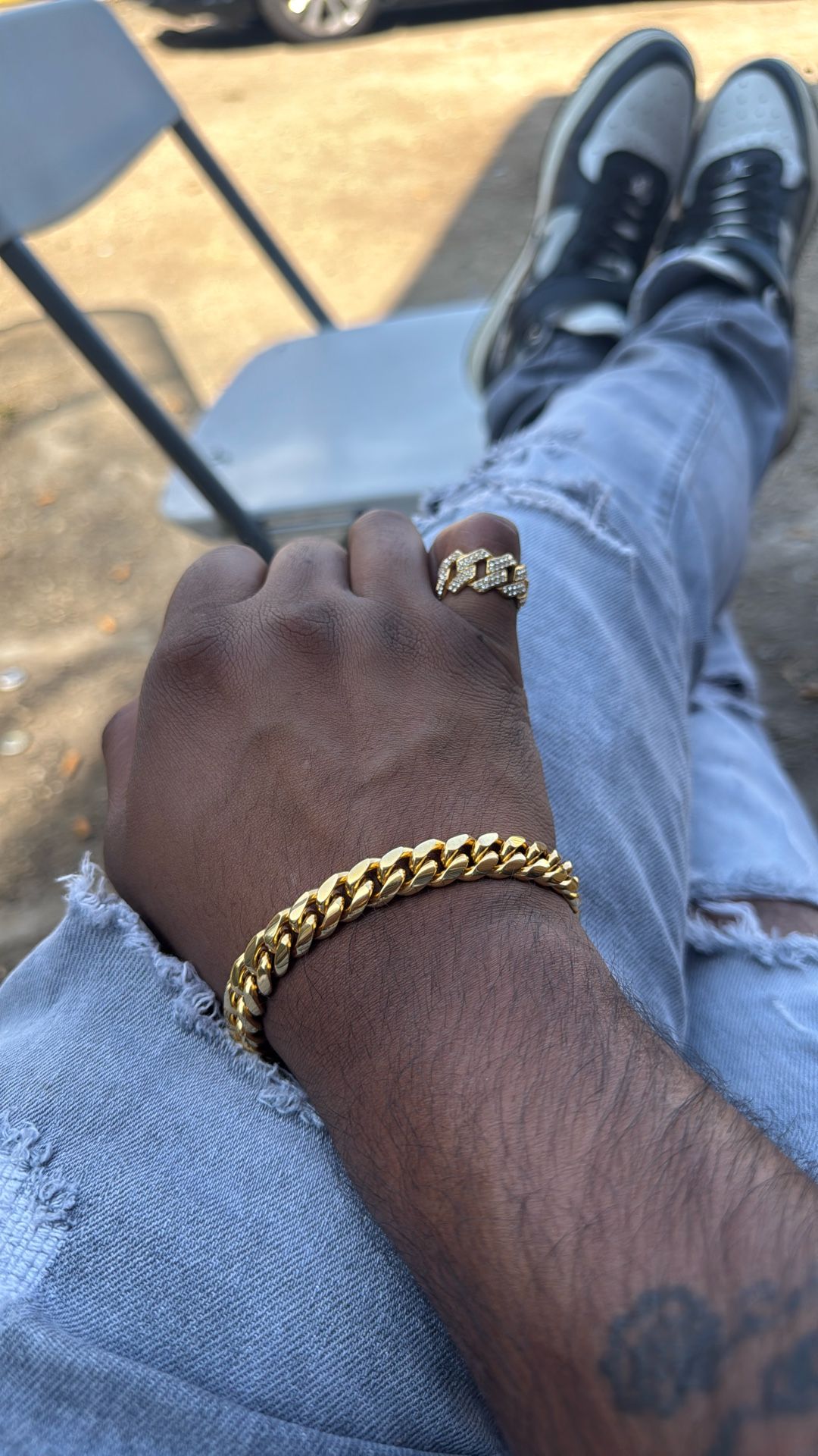 Two Peace Gold Over Sterling Silver 