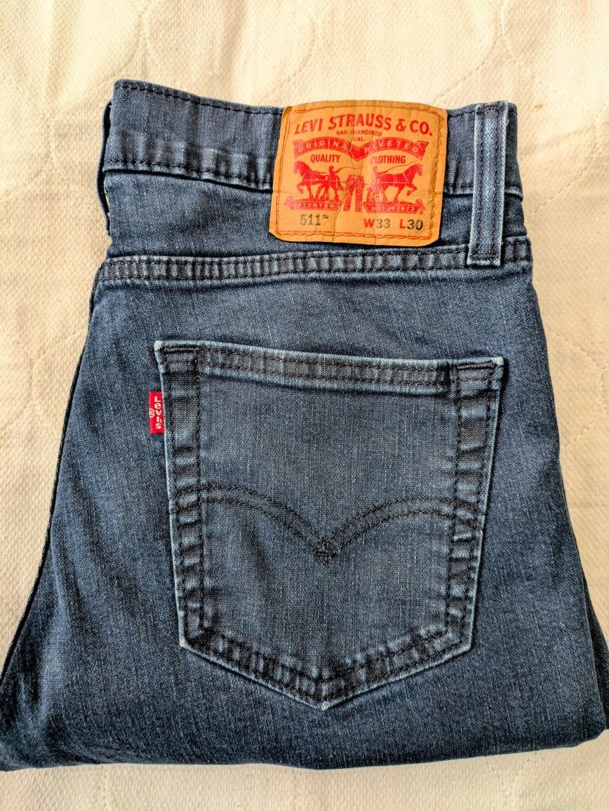 MEN'S 511 LEVI'S BLUE ( 33 X 30 )