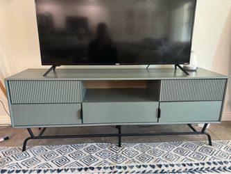 Modern TV Stand — Sage Green