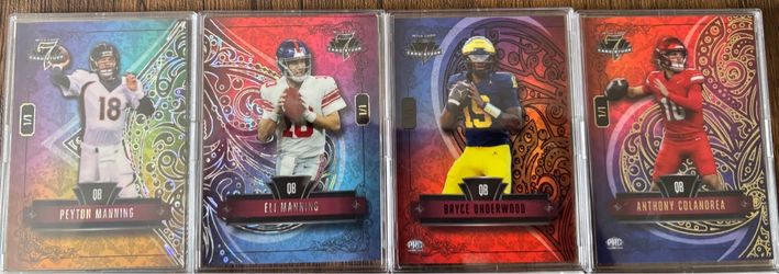 Wild Card Card Studs 1/1 Football Cards Lot of 4