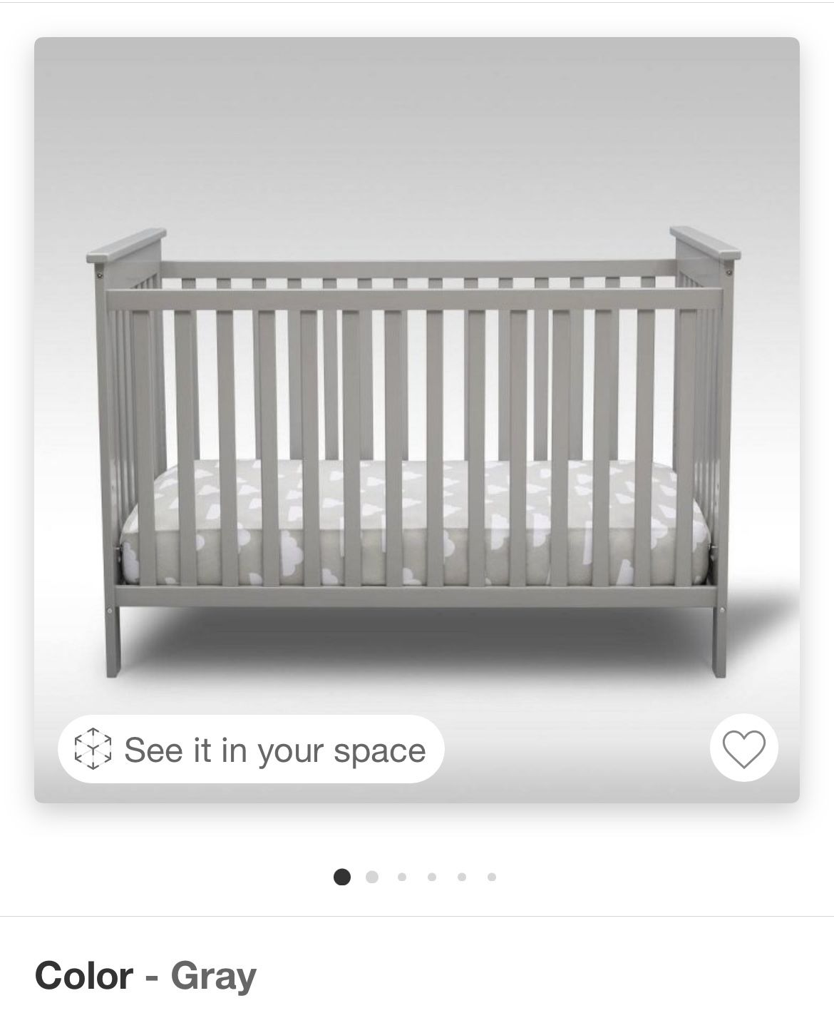 Delta Children 3 in 1 Crib (gray)